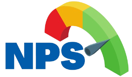 NPS gauge illustration with needle pointing toward the green section, indicating a high or positive Net Promoter Score.